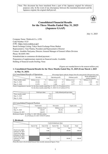 Thumbnail Wakita & Co.,LTD. Quarterly Report 2025-q1