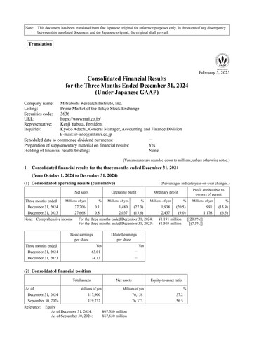 Thumbnail Mitsubishi Research Institute Quarterly Report 2025-q1