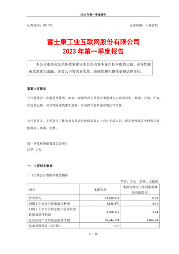 Thumbnail Foxconn Industrial Internet
 Quarterly Report 2023-q1