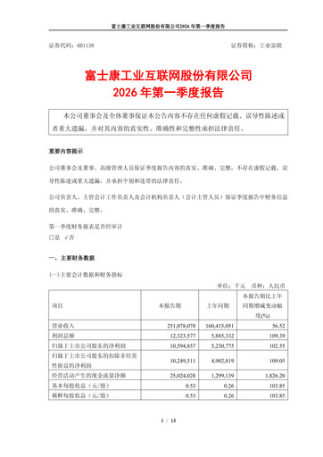 Thumbnail Foxconn Industrial Internet
 Quarterly Report 2026-q1