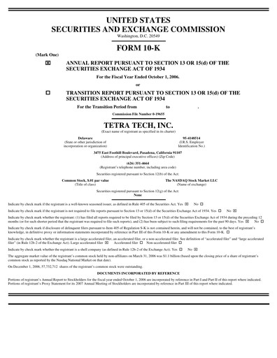 Thumbnail Tetra Tech
 Annual Report 2006