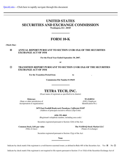Thumbnail Tetra Tech
 Annual Report 2007