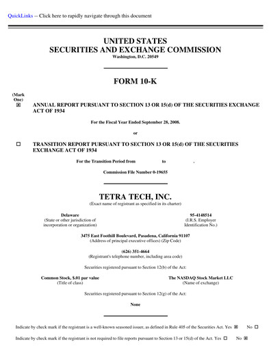 Thumbnail Tetra Tech
 Annual Report 2008