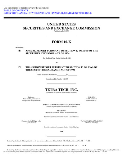 Thumbnail Tetra Tech
 Annual Report 2011