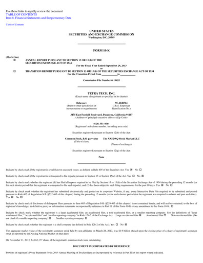 Thumbnail Tetra Tech
 Annual Report 2013
