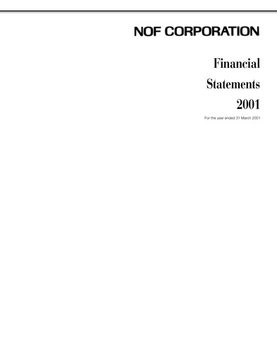 Thumbnail NOF Corporation Financial Statement fy2001