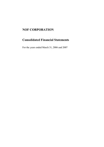 Thumbnail NOF Corporation Financial Statement fy2007