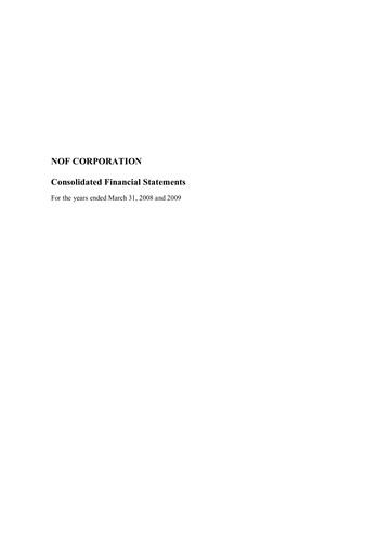 Thumbnail NOF Corporation Financial Statement fy2009