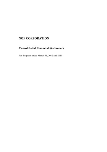 Thumbnail NOF Corporation Financial Statement fy2012