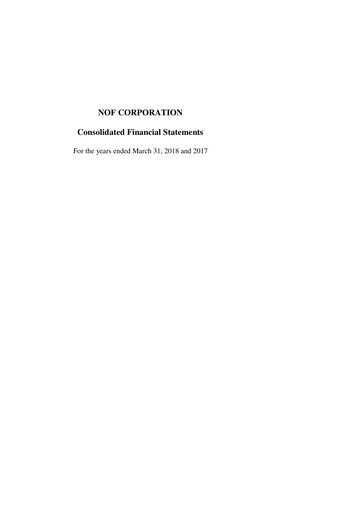 Thumbnail NOF Corporation Financial Statement fy2018