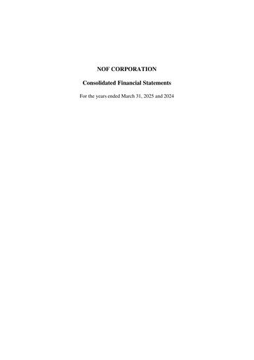 Thumbnail NOF Corporation Financial Statement fy2025