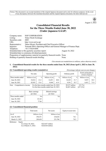 Vorschaubild NOF Corporation Quartalsbericht 2022-q2