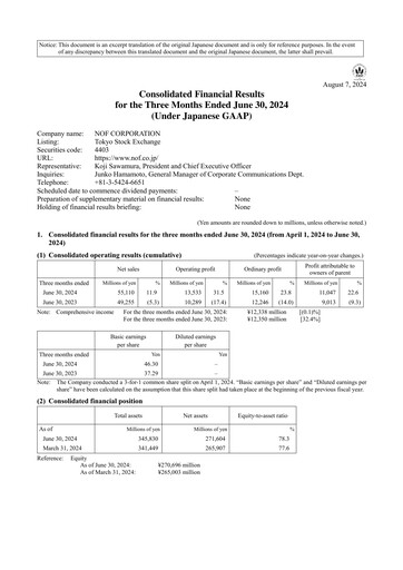 Vorschaubild NOF Corporation Quartalsbericht 2024-q1