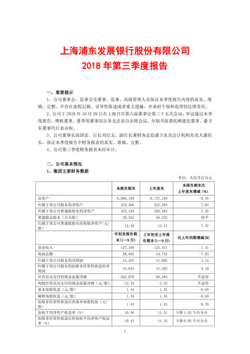 Thumbnail Shanghai Pudong Development Bank
 Quarterly Report 2018-q3