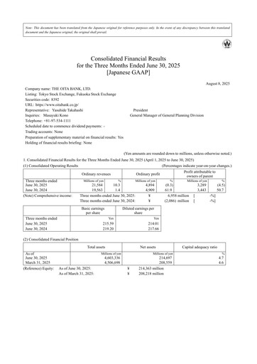 Thumbnail The Oita Bank Quarterly Report 2026-q1