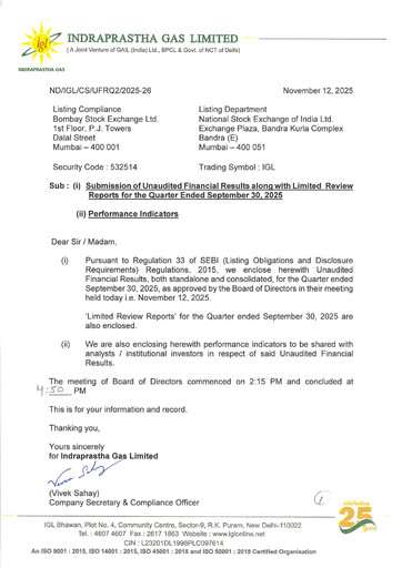 Thumbnail Indraprastha Gas
 Quarterly Report 2025-q2