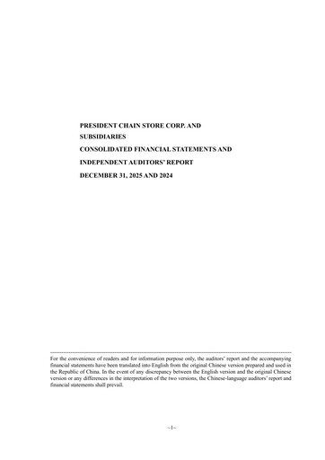 Miniature President Chain Store (PSCS) Bilan financier 2025
