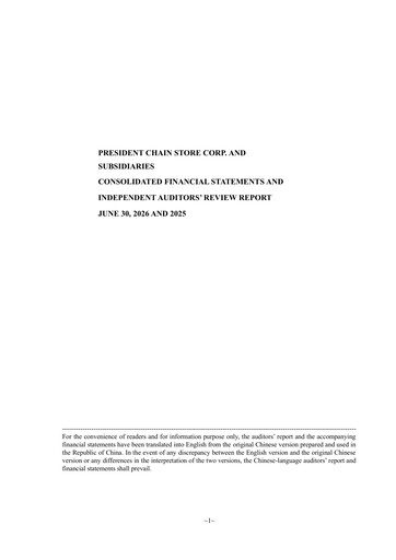 Miniature President Chain Store (PSCS) Bilan financier 2026-h1