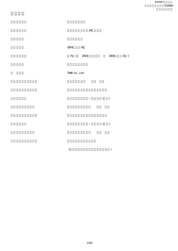 Miniature Toho Co., Ltd. Rapport annuel 2024