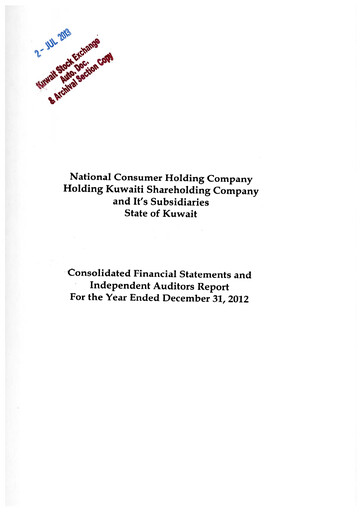 Vorschaubild National Consumer Holding Company Finanzmitteilung 2012