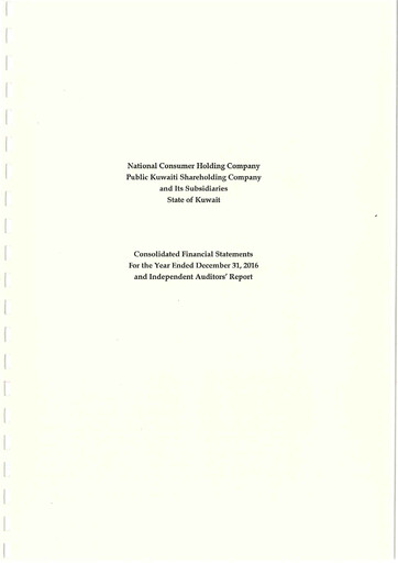 Vorschaubild National Consumer Holding Company Finanzmitteilung 2016