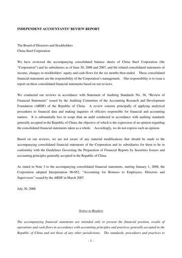 Thumbnail China Steel Financial Statement 2008-h1