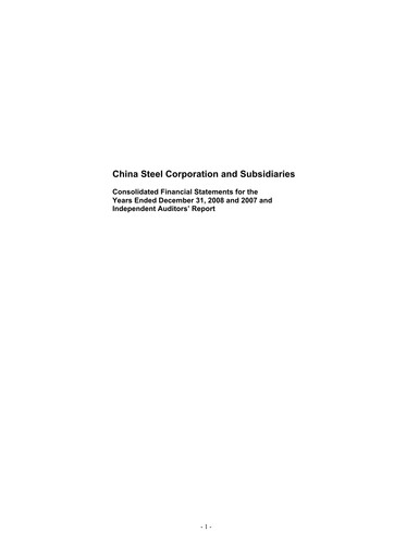 Thumbnail China Steel Financial Statement 2008