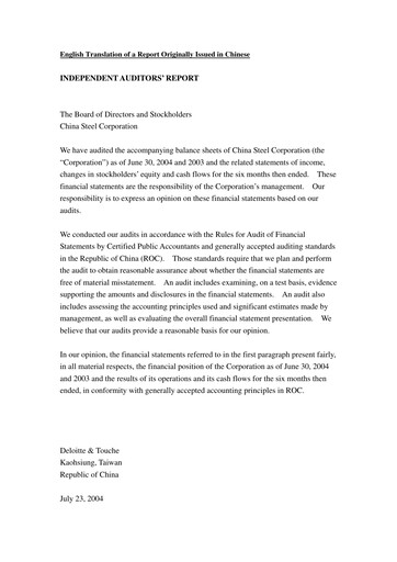Vorschaubild China Steel Halbjahresbericht 2004-h1
