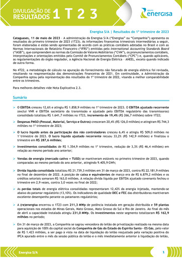 Thumbnail Energisa S.A. Quarterly Report 2023-q1