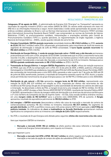 Thumbnail Energisa S.A. Quarterly Report 2025-q2