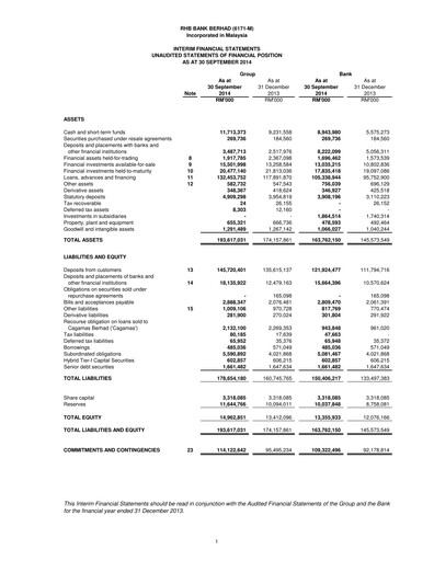 Thumbnail RHB Bank Quarterly Report 2014-q3