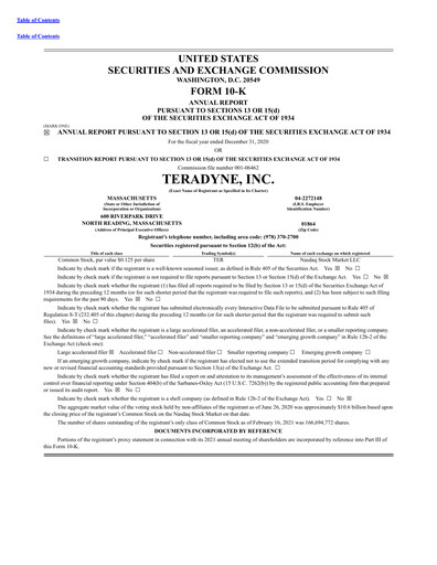 Thumbnail Teradyne Annual Report 2020
