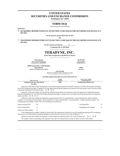 Thumbnail Teradyne Quarterly Report 2024-q2