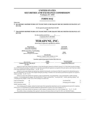 Thumbnail Teradyne Quarterly Report 2025-q1
