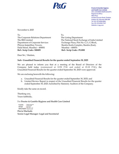 Thumbnail Procter & Gamble India Quarterly Report 2025-q2
