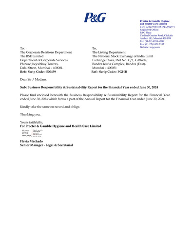 Miniature Procter & Gamble India Rapport de durabilité 2024