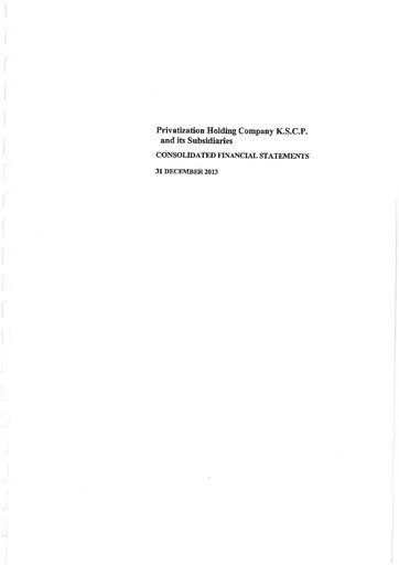 Thumbnail Privatization Holding Company - K.P.S.C. Financial Statement 2013