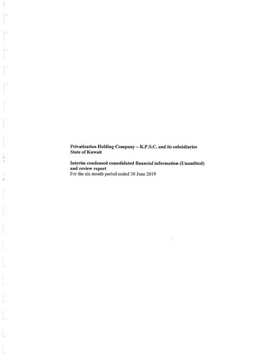 Vorschaubild Privatization Holding Company - K.P.S.C. Halbjahresbericht 2019