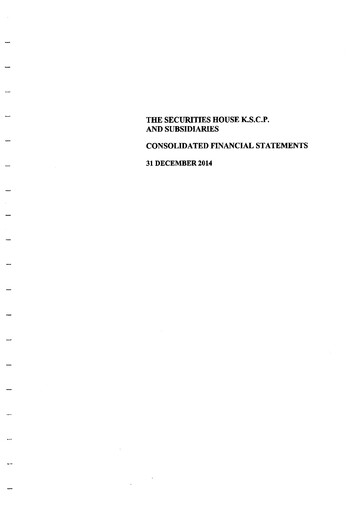 Thumbnail The Securities House Financial Statement 2014