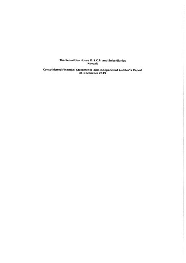 Thumbnail The Securities House Financial Statement 2019