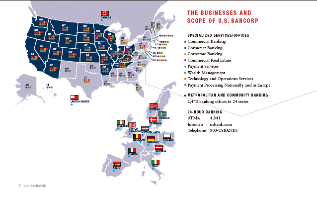 (US BANCORP MAP)